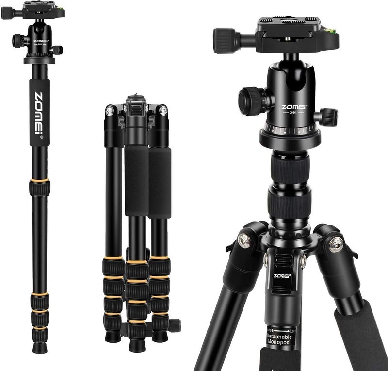 ZOMEi Camera Tripod 62" Light Weight DSLR Tripod with Ball Head Quick Release Plate and Carrying Case (Aluminum Tripod) - Image 1